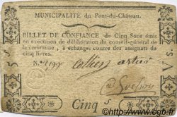 5 Sous FRANCE Regionalismus und verschiedenen Pont Du Chateau 1792 Kc.63.115 SS