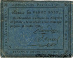 20 Sols FRANCE regionalism and miscellaneous Rouen 1792 Kc.76.133var VF