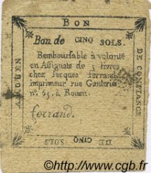 5 Sols Faux FRANCE regionalismo e varie Rouen 1792 Kc.76.166