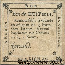 8 Sols FRANCE regionalismo y varios Rouen 1792 Kc.76.169 EBC