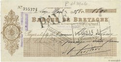 1500 Francs FRANCE regionalismo y varios Dinan 1935 DOC.Chèque MBC