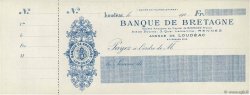 Francs FRANCE regionalismo y varios Loudéac 1920 DOC.Chèque