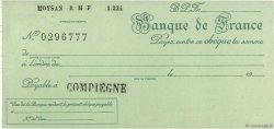 Francs FRANCE regionalismo e varie Compiègne 1943 DOC.Chèque AU