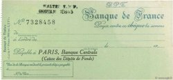 Francs FRANCE regionalismo y varios Paris 1943 DOC.Chèque EBC