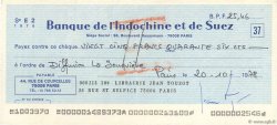 25,46 Francs FRANCE regionalism and various Paris 1978 DOC.Chèque