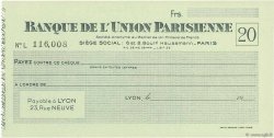 Francs FRANCE Regionalismus und verschiedenen Paris 1943 DOC.Chèque ST