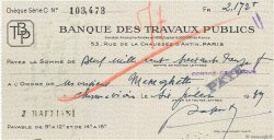 2177 Francs FRANCE regionalism and various Paris 1939 DOC.Chèque VF