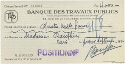 4000 Francs FRANCE régionalisme et divers Paris 1942 DOC.Chèque TTB