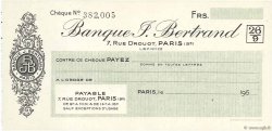 Francs FRANCE regionalism and various Paris 1950 DOC.Chèque AU