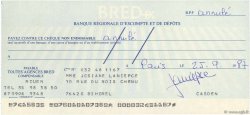Francs Annulé FRANCE régionalisme et divers Paris 1987 DOC.Chèque SPL