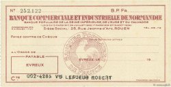 Francs FRANCE regionalism and various Évreux 1943 DOC.Chèque AU