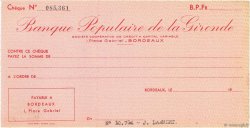 Francs FRANCE regionalismo y varios Bordeaux 1943 DOC.Chèque EBC
