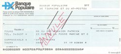 Francs Annulé FRANCE régionalisme et divers Tours 1979 DOC.Chèque SUP