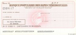 Francs FRANCE régionalisme et divers Menton 1960 DOC.Chèque SPL