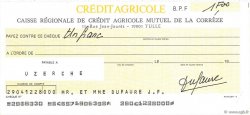 1 Franc FRANCE régionalisme et divers Tulle 1970 DOC.Chèque SPL