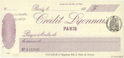 Francs FRANCE regionalismo e varie Paris 1924 DOC.Chèque AU