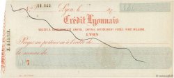 Francs Annulé FRANCE regionalism and miscellaneous Lyon 1871 DOC.Chèque XF