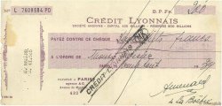 200 Francs FRANCE regionalismo y varios Paris 1939 DOC.Chèque MBC
