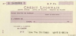 Francs FRANCE regionalismo e varie Caen 1943 DOC.Chèque AU