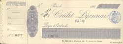 Francs FRANCE regionalismo e varie Paris 1900 DOC.Chèque BB