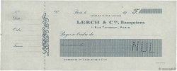 Francs Non émis FRANCE regionalism and various Paris 1900 DOC.Chèque