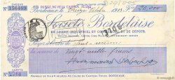 20000 Francs FRANCE regionalismo y varios Bordeaux 1913 DOC.Chèque EBC