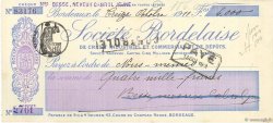 4000 Francs FRANCE regionalismo y varios Bordeaux 1911 DOC.Chèque EBC