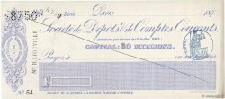 Francs FRANCE Regionalismus und verschiedenen Paris 1870 DOC.Chèque