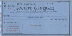 Francs FRANCE regionalismo e varie Soissons 1943 DOC.Chèque SPL