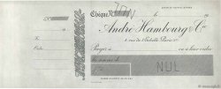 Francs Non émis FRANCE regionalismo y varios Paris 1900 DOC.Chèque EBC