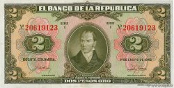 2 Pesos Oro COLOMBIA  1945 P.390b XF+