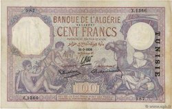 100 Francs TUNISIE  1936 P.10c TTB
