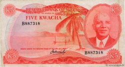 5 Kwacha MALAWI  1973 P.11a q.BB