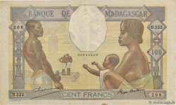 100 Francs MADAGASCAR  1937 P.040 TTB