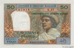 50 Francs - 10 Ariary MADAGASCAR  1969 P.061