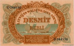 10 Rubli LETTONIA  1919 P.04e FDC