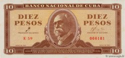 10 Pesos CUBA  1961 P.096a