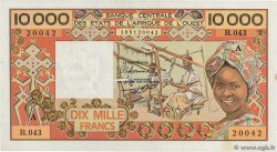 10000 Francs WEST AFRIKANISCHE STAATEN  1989 P.109Ai