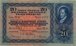 20 Francs SWITZERLAND  1950 P.39r XF-
