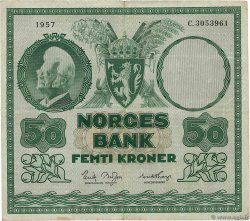 50 Kroner NORVÈGE  1957 P.32b2 BB