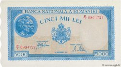 5000 Lei ROMANIA  1943 P.055 UNC-