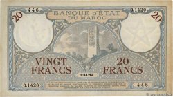 20 Francs MAROKKO  1942 P.18b