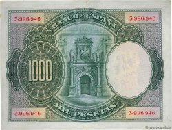 1000 Pesetas SPAGNA  1925 P.070c BB to SPL