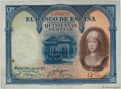 500 Pesetas SPAIN  1927 P.073a