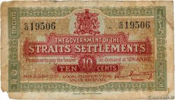 10 Cents MALAISIE - ÉTABLISSEMENTS DES DÉTROITS  1919 P.08b
