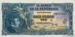 10 Pesos Oro COLOMBIA  1958 P.400b SC+