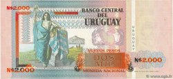 2000 Nuevos Pesos URUGUAY  1989 P.068a MBC
