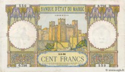 100 Francs MAROC  1938 P.20 TTB
