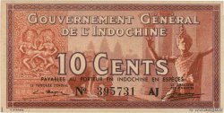 10 Cents INDOCHINE FRANÇAISE  1939 P.085c