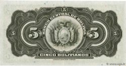 5 Bolivianos BOLIVIA  1928 P.120a AU